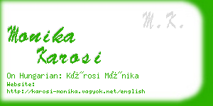 monika karosi business card